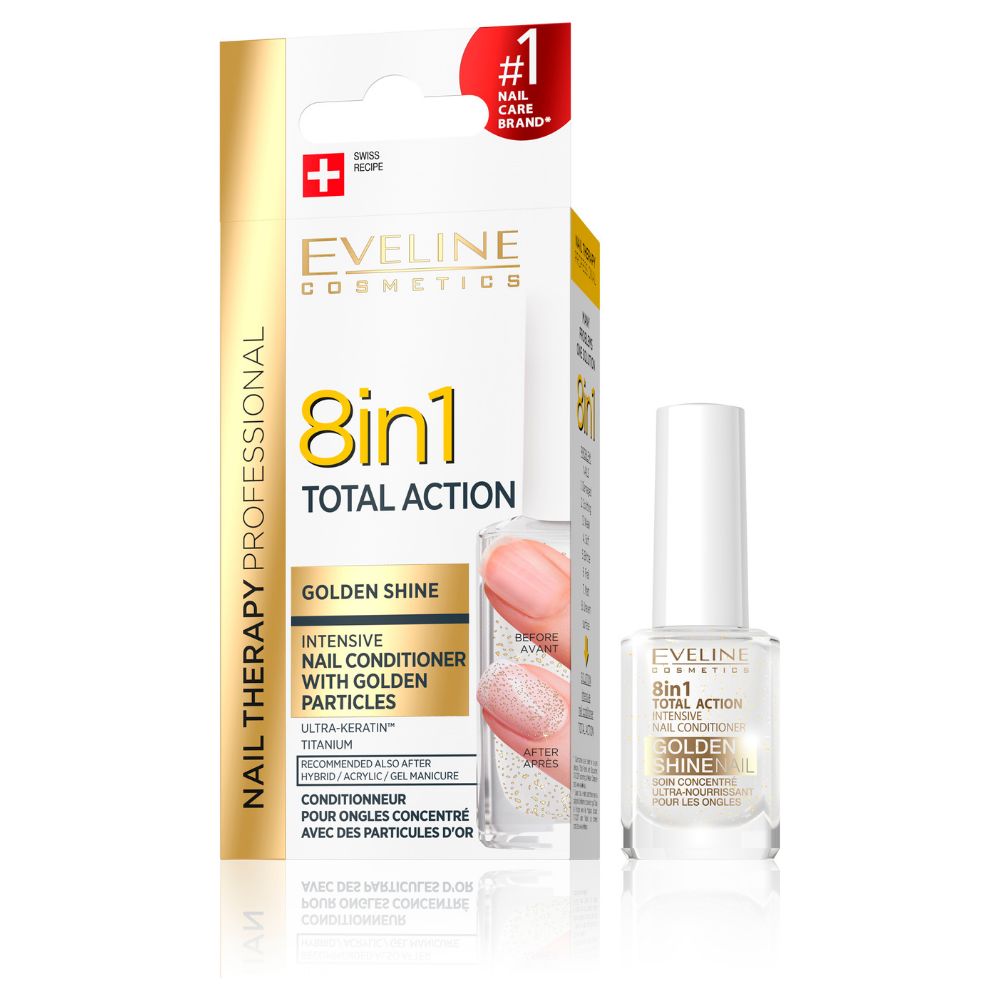 EVELINE NAIL THERAPY CONDITIONER 8IN1 GOLDEN SHINE12ML - 2436